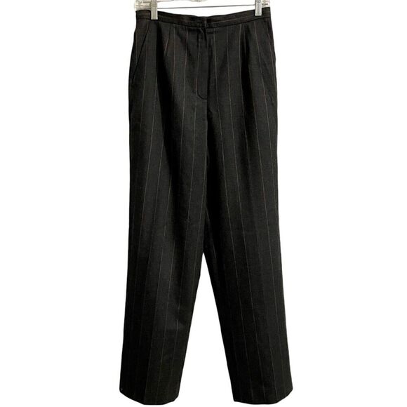 Talbots Wool Trouser Dress Pant Size 8 Gray Pinstripe Stretch Fully Line… - Picture 1 of 8